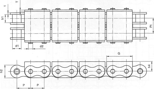 U型盖板输送链条