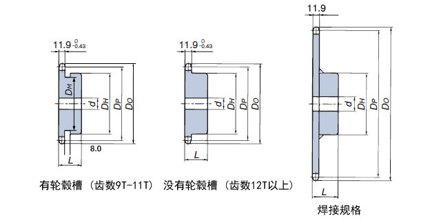 60/12A单排带台阶链轮