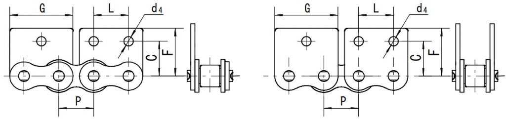 不锈钢带直立宽板附件滚子链条