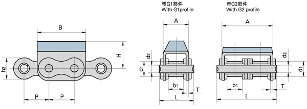 带橡胶盖板链条